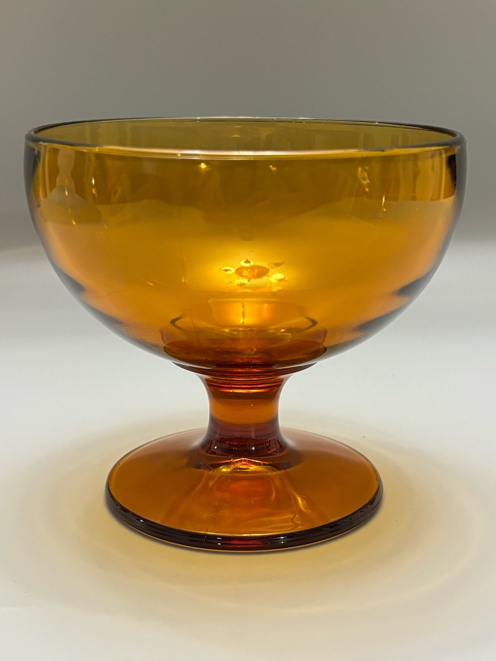 Vintage Imperial Glass Hoffman House Dark Amber Sherbet Coupe Footed Bowl MCM